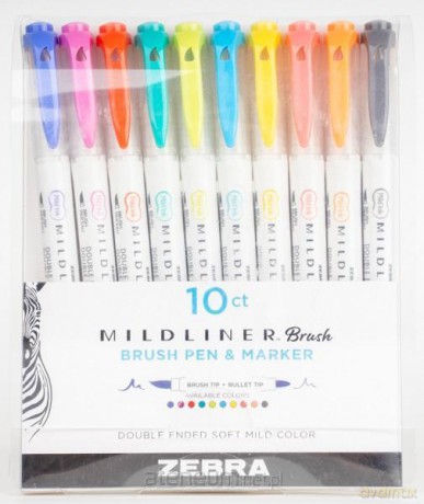 Marker Mildliner Brush 10 kolorów