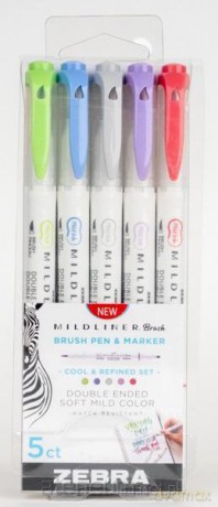 Marker Mildliner Brush Cool&Refined 5 kolorów