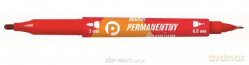 Marker perman. czerw. 2 końcówki (12 szt.) KM501-C2