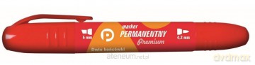 Marker perman. czerw. 2 końcówki (12 szt.) KM502-C2