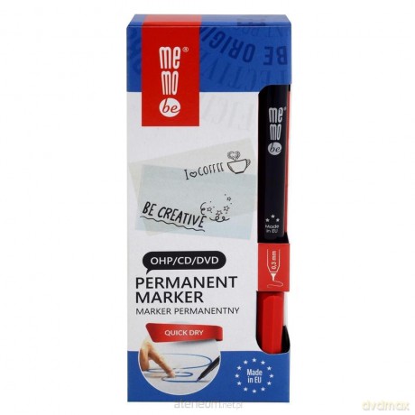 Marker permanentny 0,3mm czerwony (10 szt)