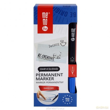 Marker permanentny 0,3mm niebieski (10 szt)