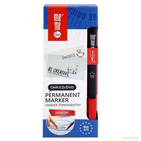 Marker permanentny 0,5mm czerwony (10 szt)