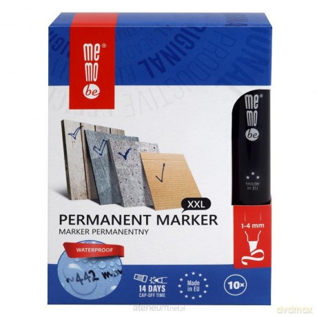 Marker permanentny 1-4mm czarny (10 szt)