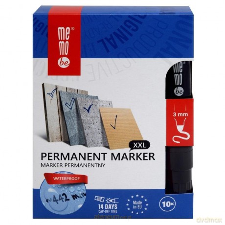 Marker permanentny 3mm czarny (10 szt)