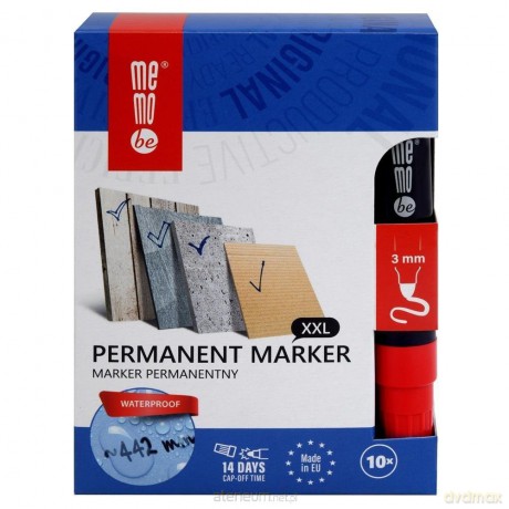 Marker permanentny 3mm czerwony (10 szt)