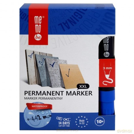 Marker permanentny 3mm niebieski (10 szt)