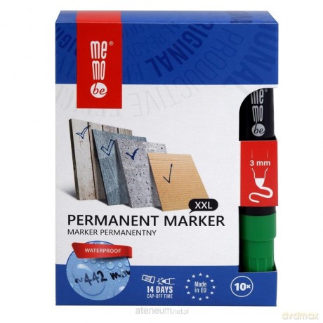 Marker permanentny 3mm zielony (10 szt)