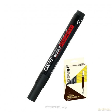 Marker permanentny GR-103C czarny (12 szt)
