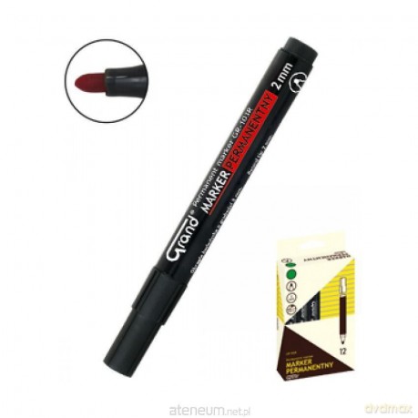 Marker permanentny GR-103R czarny (12 szt)