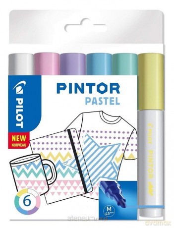 Marker permanentny Pintor Pastel 6 kolorów