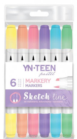 Marker Sketch Line Pastel 6 kolorów
