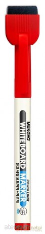 Marker suchościeralny mini z gąbką czerw. (12 szt)