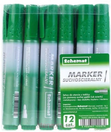 Marker suchościeralny okrągły zielony