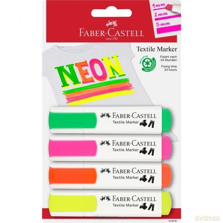 Markery do tkanin 4 kolory neonowe
