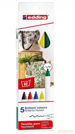 Markery do tkanin 5 kol. podstawowych etui