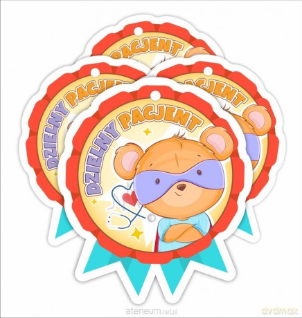 Medal papierowy - Dzielny pacjent Super Miś 4 szt
