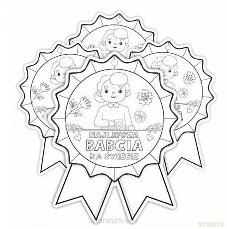 Medal papierowy - Najlepsza babcia 4 szt