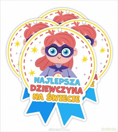 Medal papierowy - Najlepsza dziewczyna 4 szt
