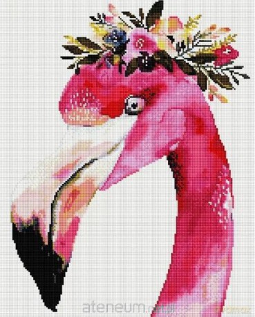Mozaika diamentowa - Portret flaminga 40x50 cm