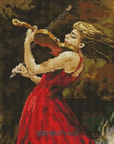 Mozaika diamentowa - Skrzypaczka 40x50 cm