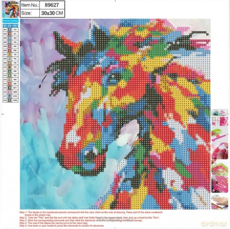 Mozaika diamentowa 5D 30x30 cm Horse 89627