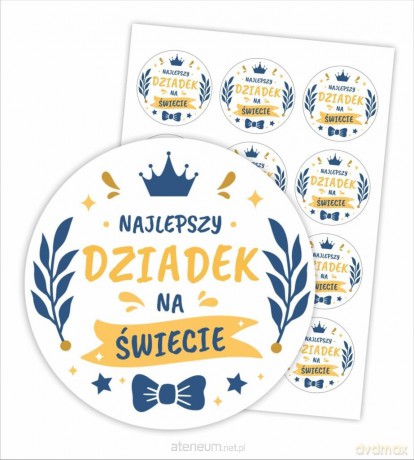 Naklejki - Najlepszy dziadek napis 12 szt.