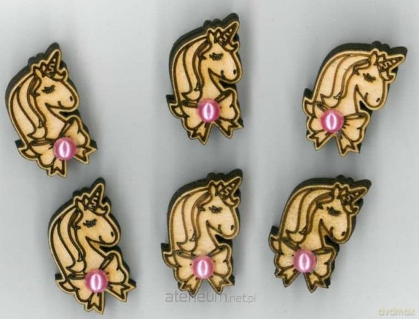 Naklejki drewniane 2 cm - Konie 6 szt