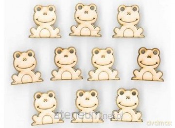 Naklejki drewniane 2 cm - Żabki 10 szt