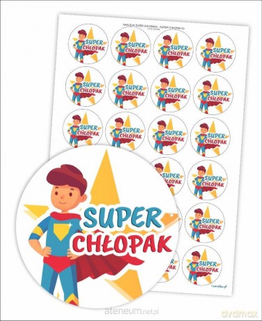 Naklejki Dzień Chłopaka - Super Chłopak 40mm 24 szt