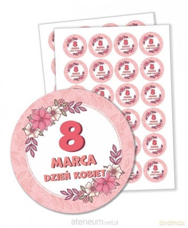 Naklejki Dzień Kobiet - 8 Marca 48 szt.