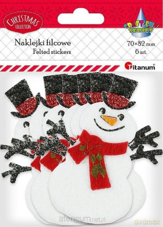 Naklejki filcowe 3D bałwanki 6 szt