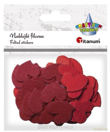 Naklejki filcowe serca 30x25mm mix kolorów 50 szt