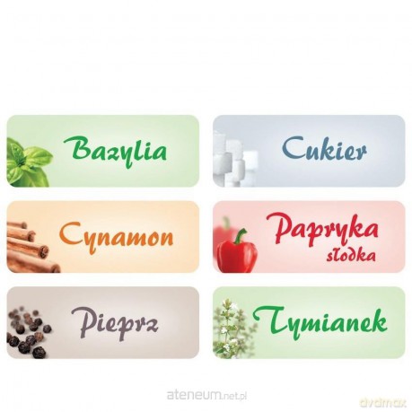 Naklejki foliowe - przyprawy po polsku