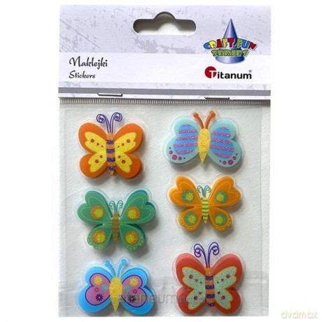 Naklejki foliowe 3D motyle mix 6 szt