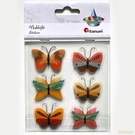 Naklejki foliowe 3D motyle mix 6 szt