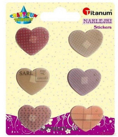 Naklejki foliowe serca mix rozmiar. czerwone 12 szt