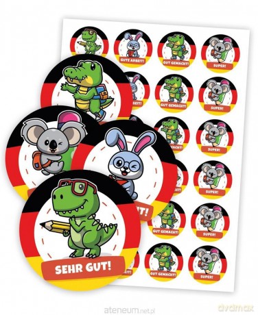 Naklejki motywacyjne - Niemieckie zwierzątka 48 szt