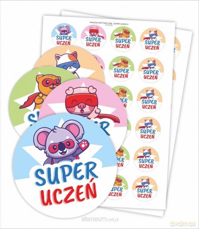 Naklejki motywacyjne - Super uczeń 48 szt