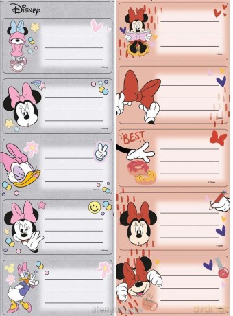 Naklejki na zeszyty Minnie Mouse