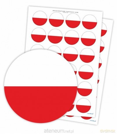 Naklejki patriotyczne - Flaga Polski 48 szt