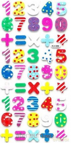 Naklejki piankowe 3 cm - Cyferki (45 szt)
