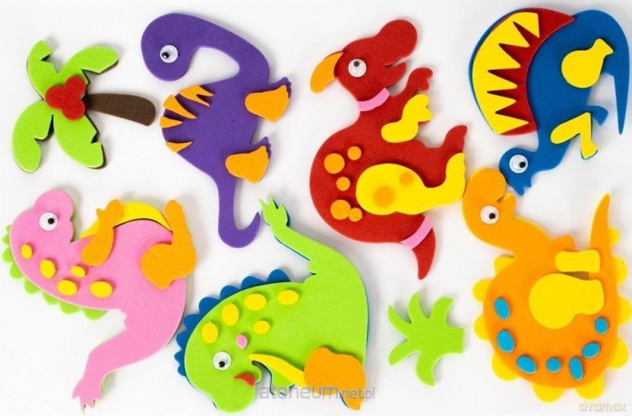Naklejki piankowe 3D 3 cm - Dinozaury (8 szt)