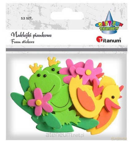 Naklejki piankowe 3D kaczki, żaby, kwiatki 12 szt