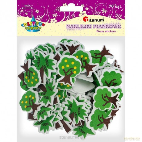 Naklejki piankowe drzewa mix 70 szt