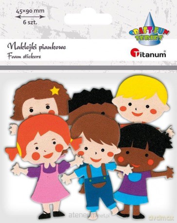 Naklejki piankowe dzieci mix 6 szt