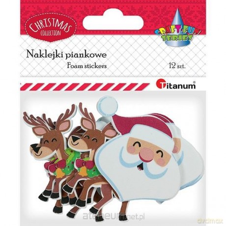 Naklejki piankowe głowy Boże Narodzenie 12 szt