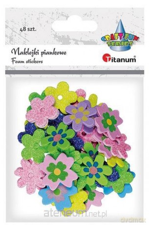Naklejki piankowe kwiatki 27/28/30mm mix 48 szt