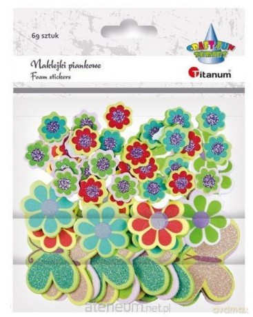 Naklejki piankowe kwiatki, motyle mix 69 szt