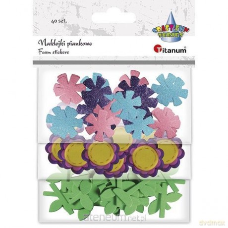 Naklejki piankowe kwiaty mix 40 szt